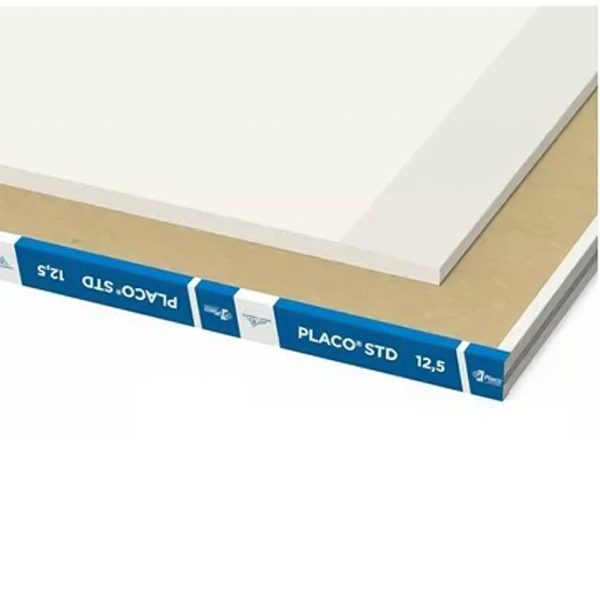 PLACO-PLACA YESO PLACO STD 12.5MM 1.20X2.40M