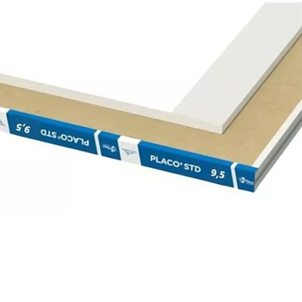 PLACO-PLACA YESO PLACO STD 9.5MM 1.20X2.40M