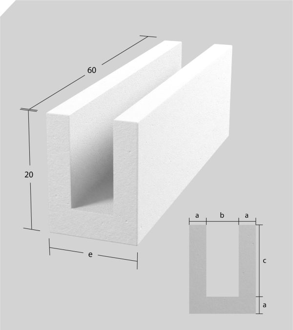 LAD. “U” BRIMAX 60x20x25.S/Pedido.
